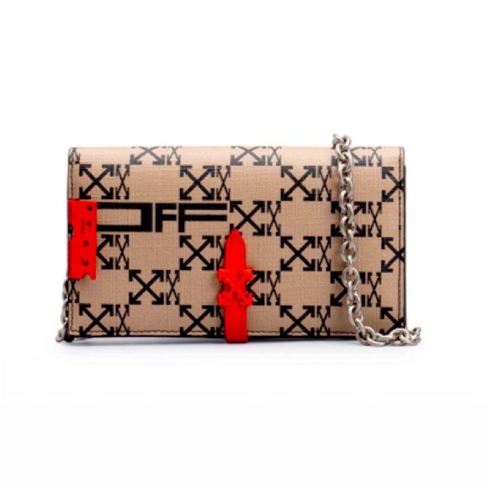 Off-White Arrow Logo monogram wallet on chain
